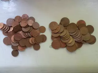 Монеты 1,2,5 евроцентов на сумму 3 евро
