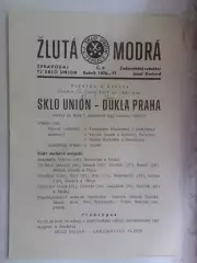 программа Скло Юнион Теплице - Дукла Прага 1976-1977 г Чехословакия ЧССР