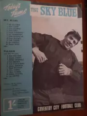 программа Ковентри Сити - Фулхэм 1967-1968 г чемпионат Англии