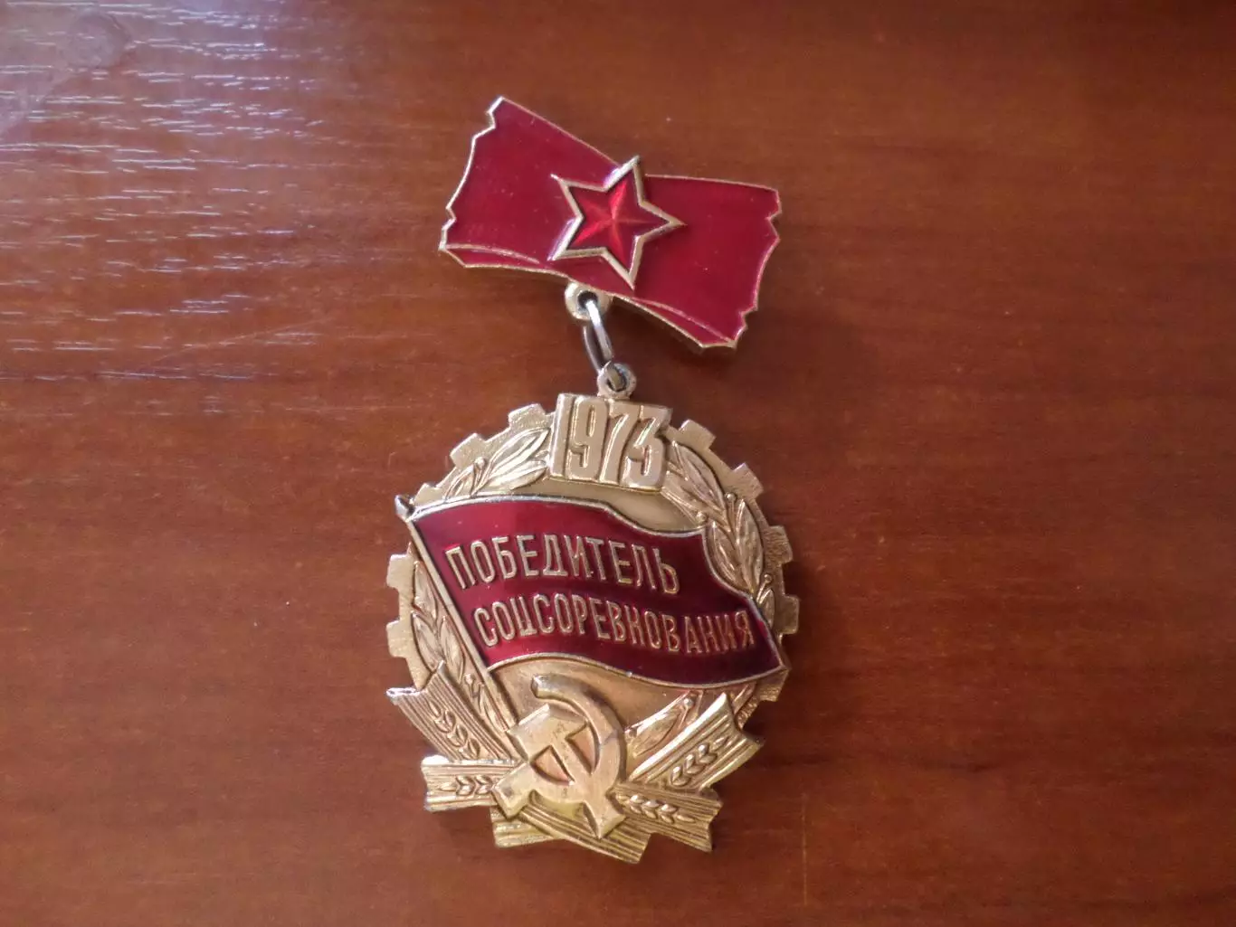 значок Победитель соцсоревнования 1973 г