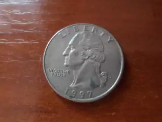 Монета 25 центов квотер США 1997 г