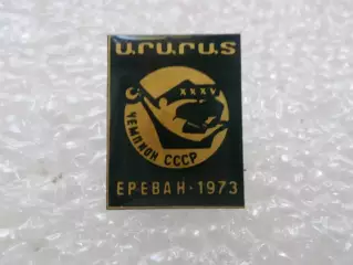 Значок футбол Арарат Ереван - чемпион СССР по футболу 1973 г темно-зелен