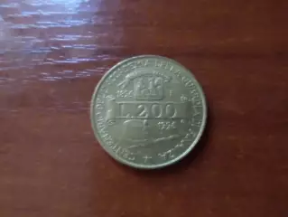 Монета 200 лир Италия 1996 г 100-летие финансовой академии