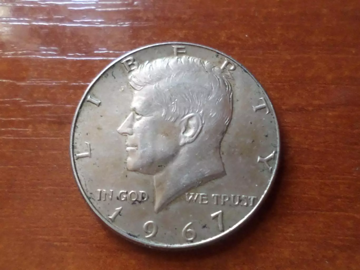 Монета 50 центов США 1967 г серебро