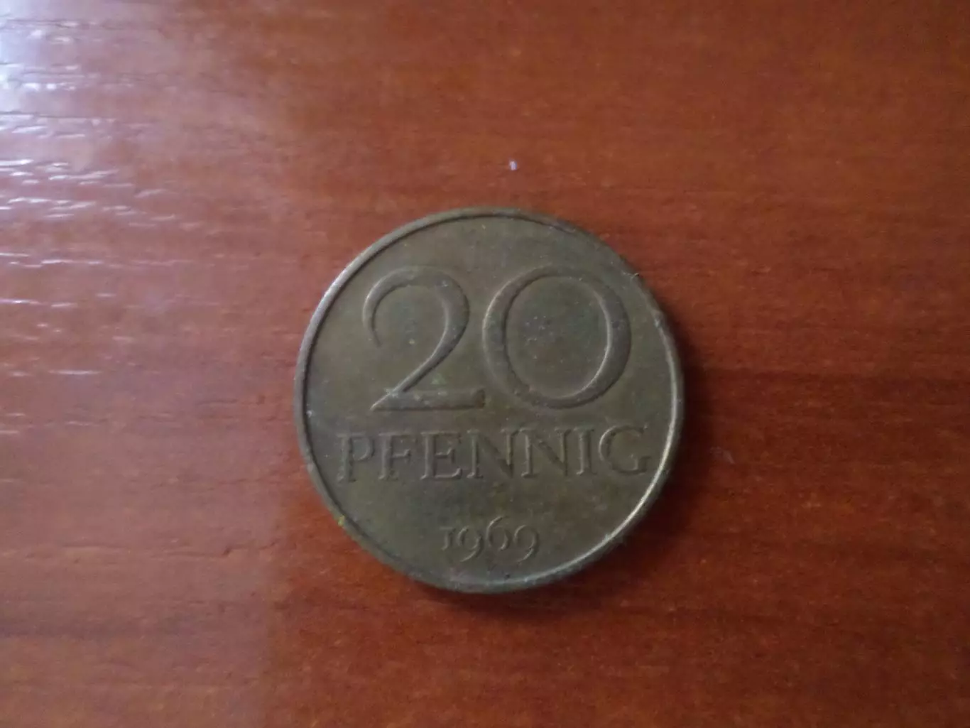 Монета 20 пфеннигов ГДР Германия 1969 г