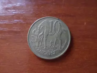 Монета 10 сантимов Эфиопия 1977 г