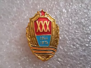 Значок 30 лет со дня освобождения Украины
