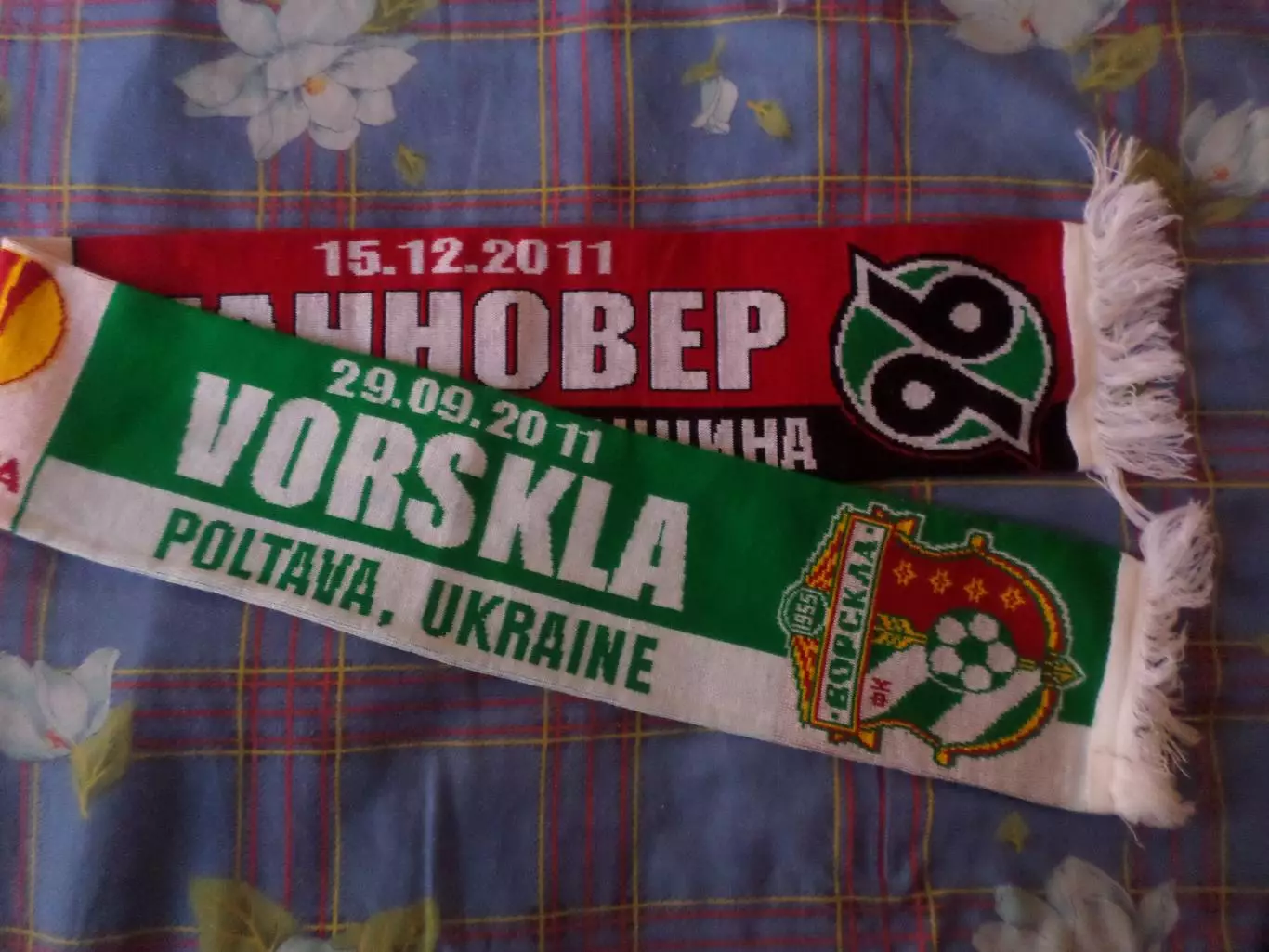 шарф к матчу Ворскла Полтава - Ганновер Германия 2011 г