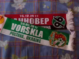 шарф к матчу Ворскла Полтава - Ганновер Германия 2011 г