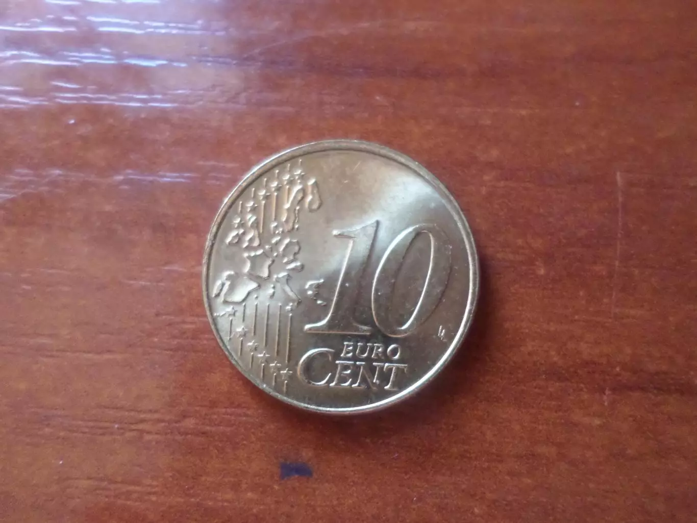 Монета 10 евроцентов Люксембург 2002 г
