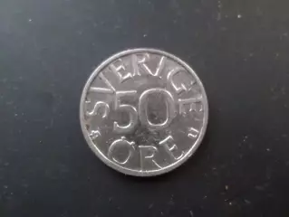 Монета 50 эре Швеция 1984 г