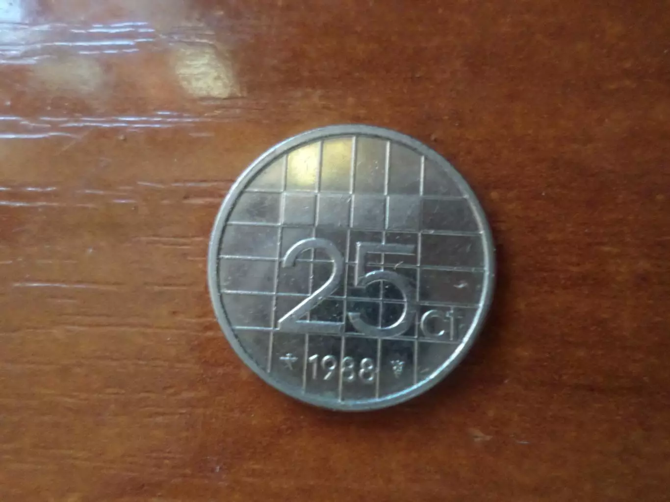 Монета 25 центов Нидерланды 1988 г