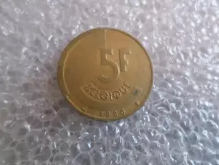 Монета 5 франков Бельгия 1986 г