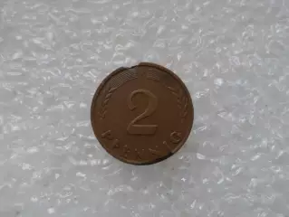 монета 2 пфеннига Германия 1962 г