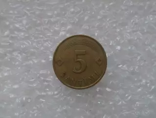 монета 5 сантимов Латвия 1992 г