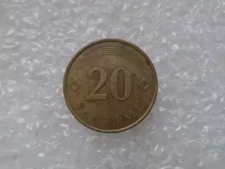 монета 20 сантимов Латвия 2007 г