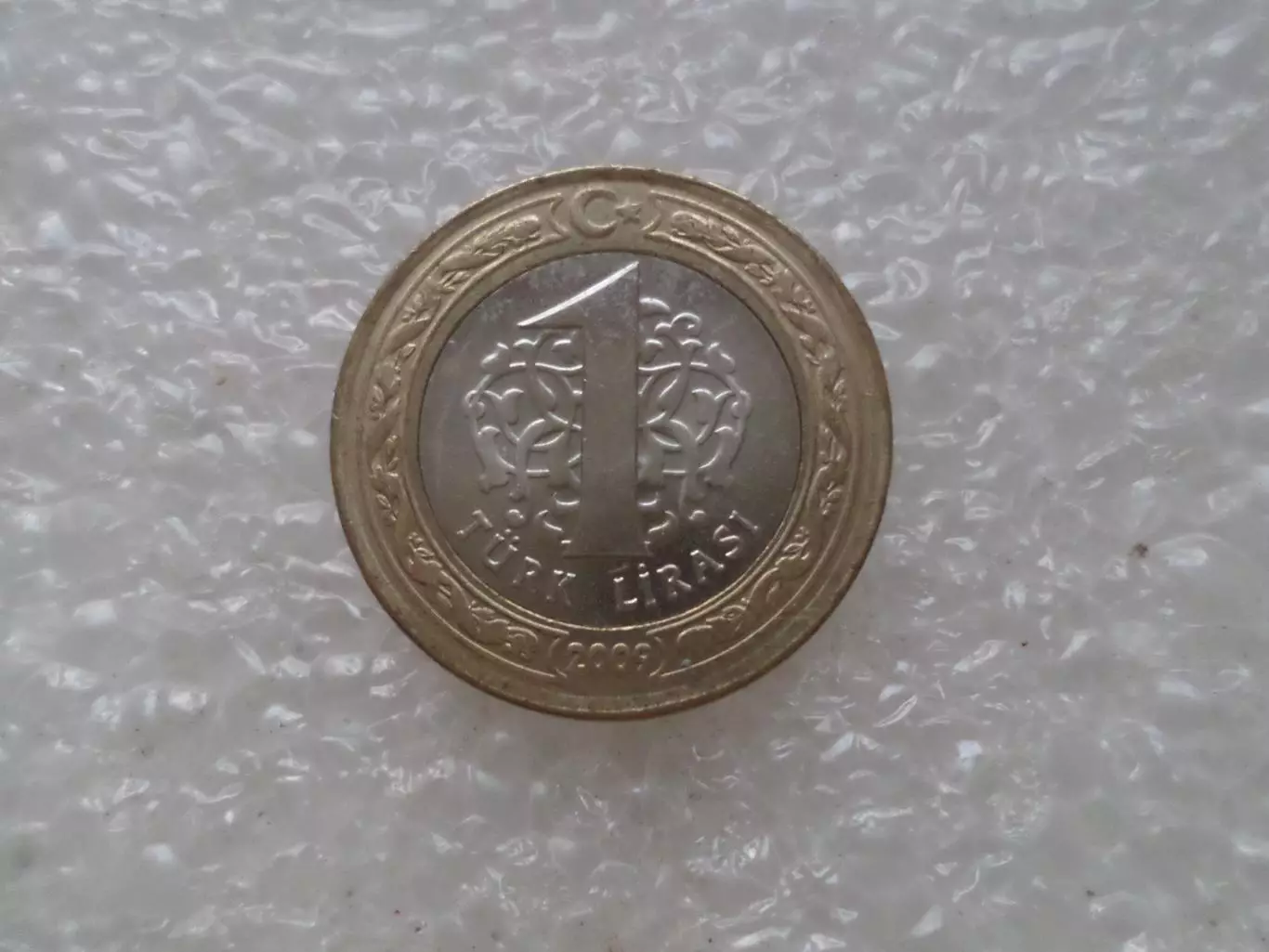 Монета 1 лира Турция 2009 г