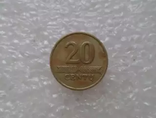 Монета 20 сенти Литва 1997 г