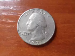 Монета 25 центов США квотер 1971 г
