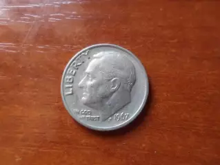 Монета 10 центов США 1967 г дайм