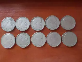Монеты 1 рубль СССР 100 лет Ленину 1970 г 10 шт
