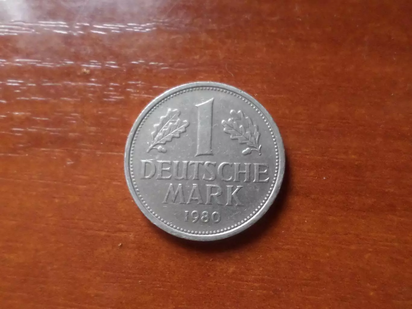 Монета 1 марка Германия ФРГ 1980 г