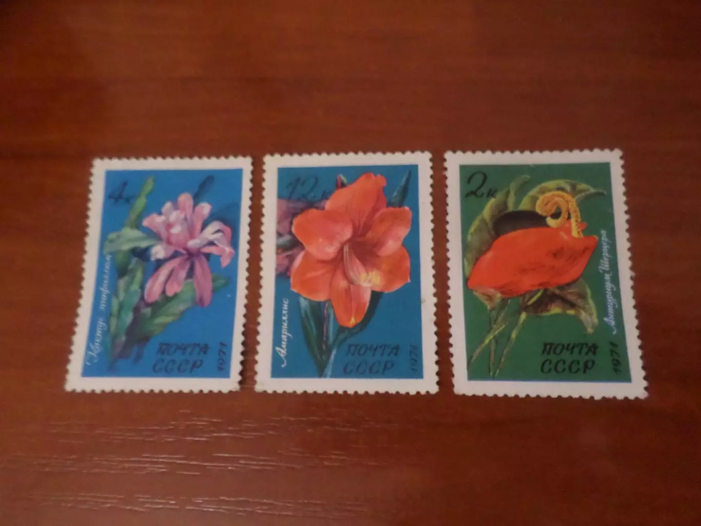 Марки СССР флора Цветы 1971 г негаш
