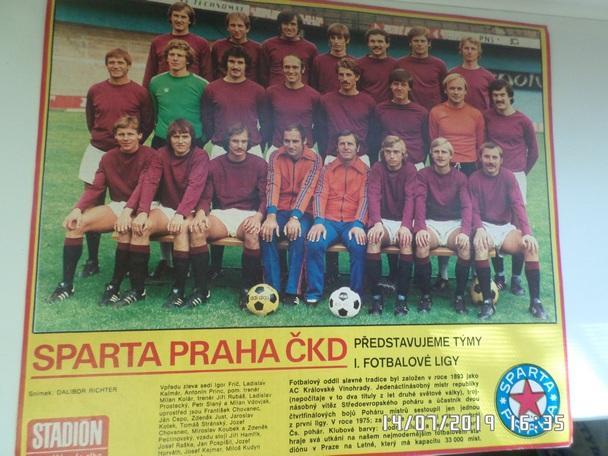 постер из журнала Стадион Чехословакия Спарта Прага ЧССР