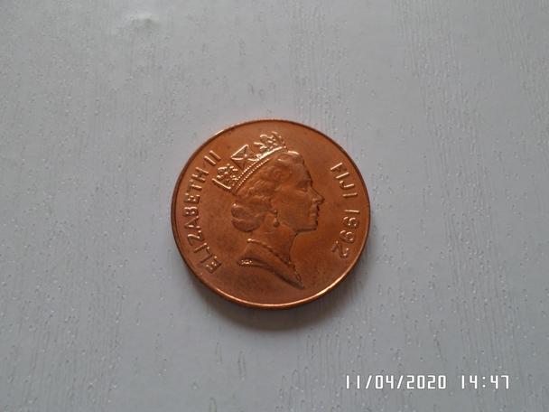 монета 2 цента Фиджи 1992 г