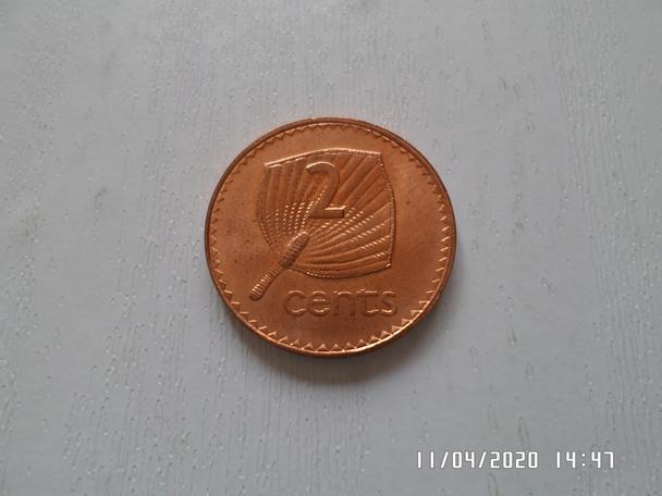монета 2 цента Фиджи 1992 г 1