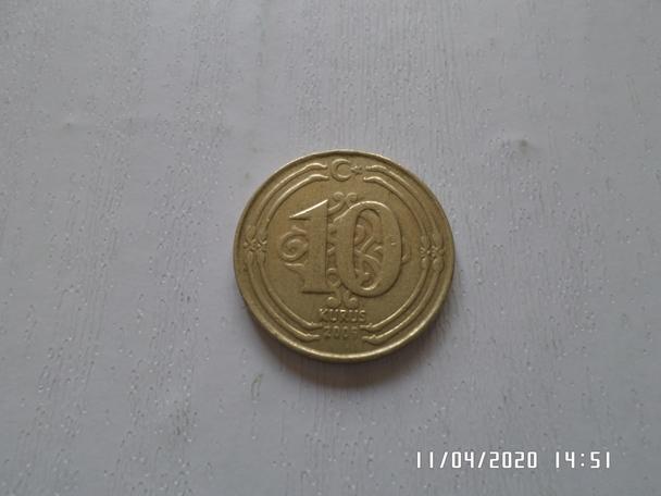 монета 10 куруш Турция 2009 г