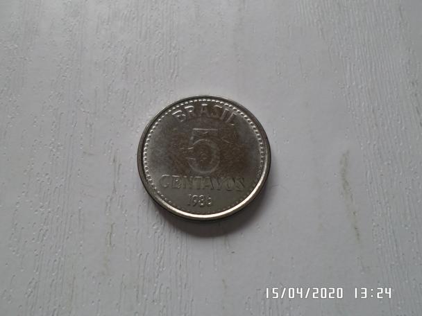 монета 5 сентаво Бразилия 1986 г
