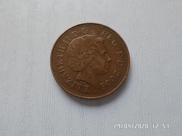 монета 1 пенни Великобритания 2006 г