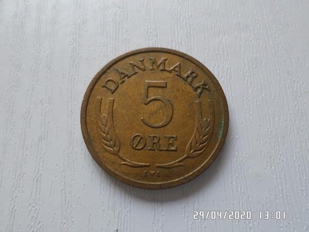 монета 5 эре Дания 1972 г