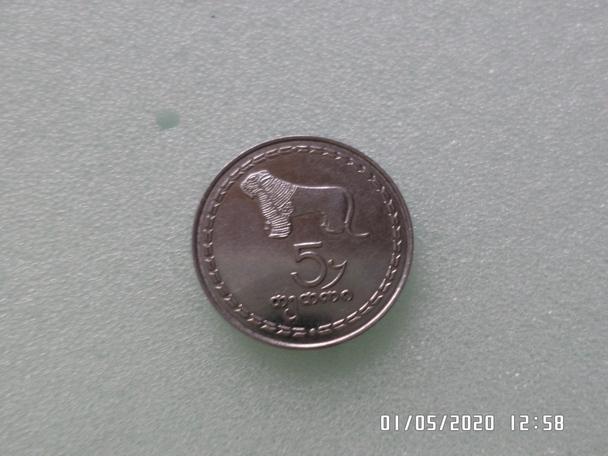 монета 5 тетри Грузия 1993 г