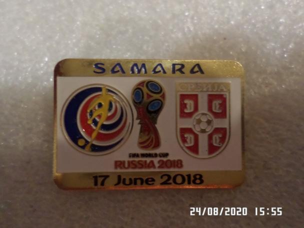 Значок Чемпионат мира футбол 2018 Коста-Рика - Сербия г. Самара