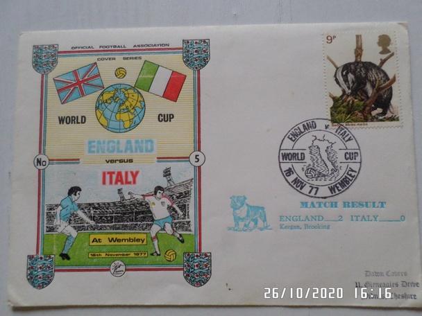 Конверт первого дня Англия - Италия 1977 г