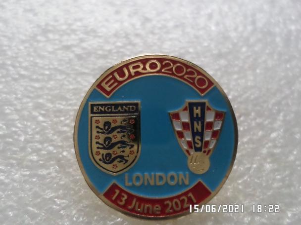 Значок ЕВРО-2020 Англия - Хорватия 13 июня 2021 г