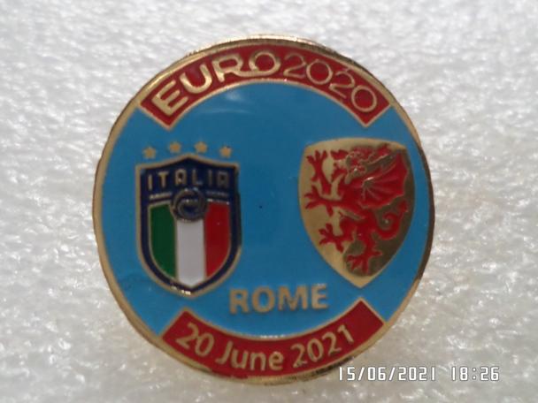 Значок ЕВРО-2020 Италия - Уэльс 20 июня 2021 г