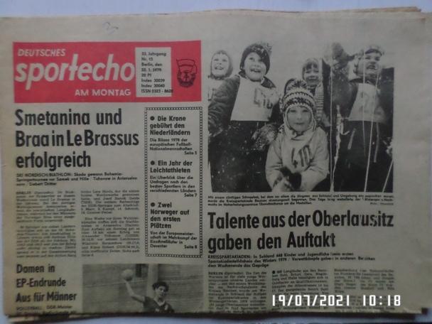 газета Deutsches Sportecho № 15 1979 г ГДР