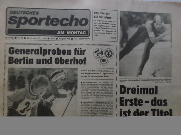 газета Deutsches Sportecho № 12 1981 г ГДР