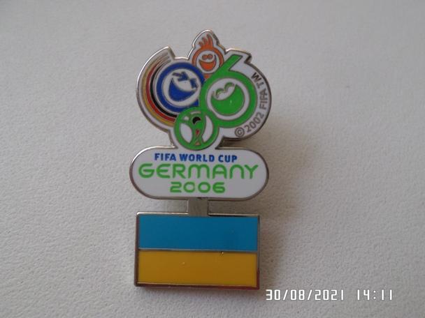 Значок Украина участник чемпионата мира по футболу 2006 эмаль