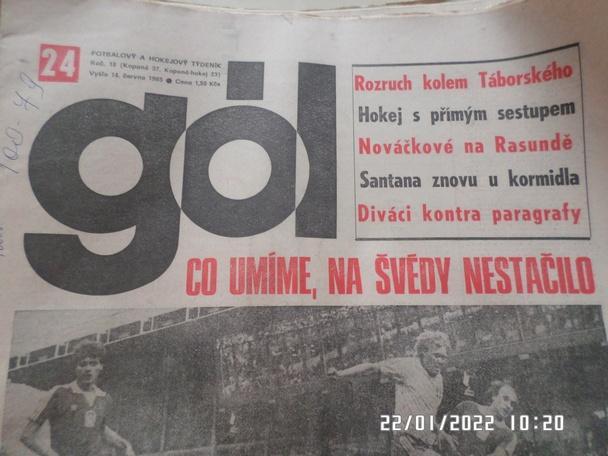 газета ГОЛ № 24 1985 г ( футбол-хоккей Чехословакия)