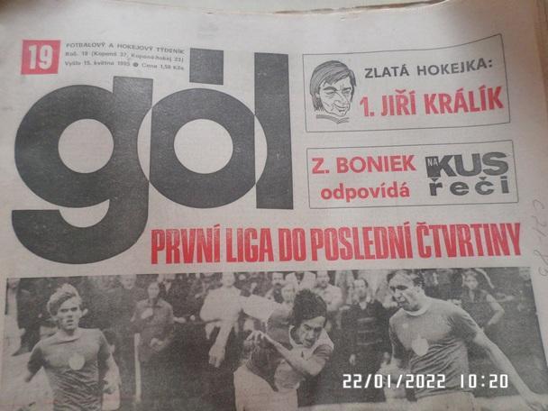 газета ГОЛ № 19 1985 г ( футбол-хоккей Чехословакия)