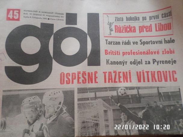газета ГОЛ № 45 1985 г ( футбол-хоккей Чехословакия)
