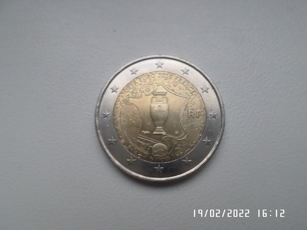 Монета 2 евро ЕВРО-2016 чемпионат Европы футбол Франция