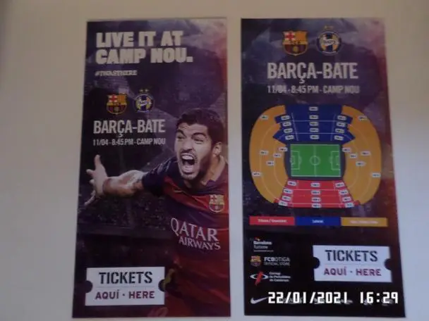 рекламка Барселона Испания - БАТЭ Борисов 2015