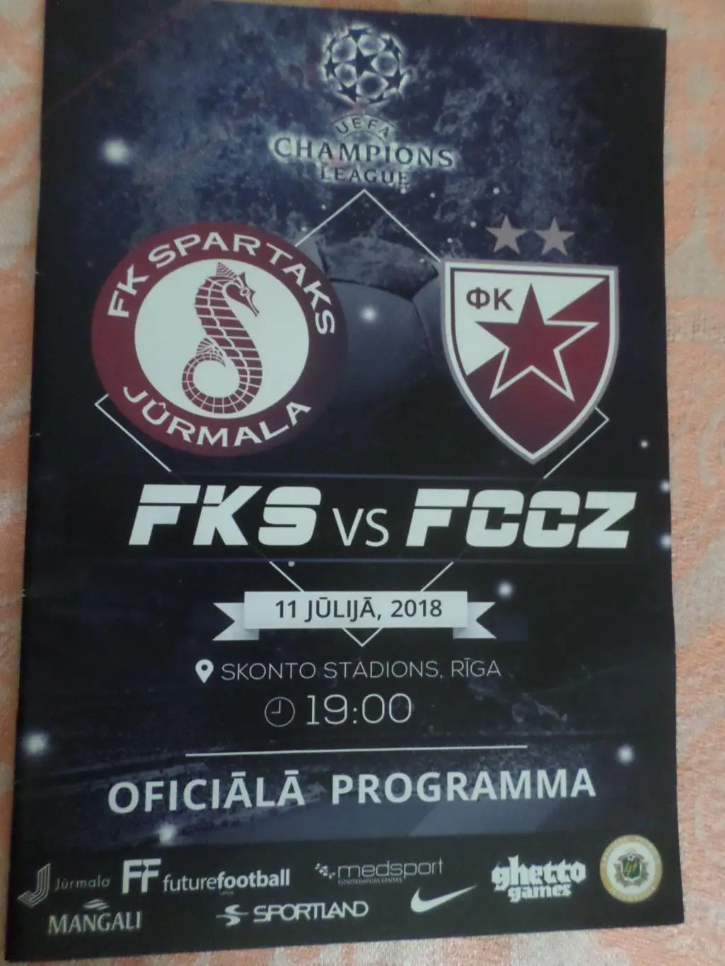 Программа ФК Спартак Юрмала - Црвена Звезда Сербия Югославия 2018 г