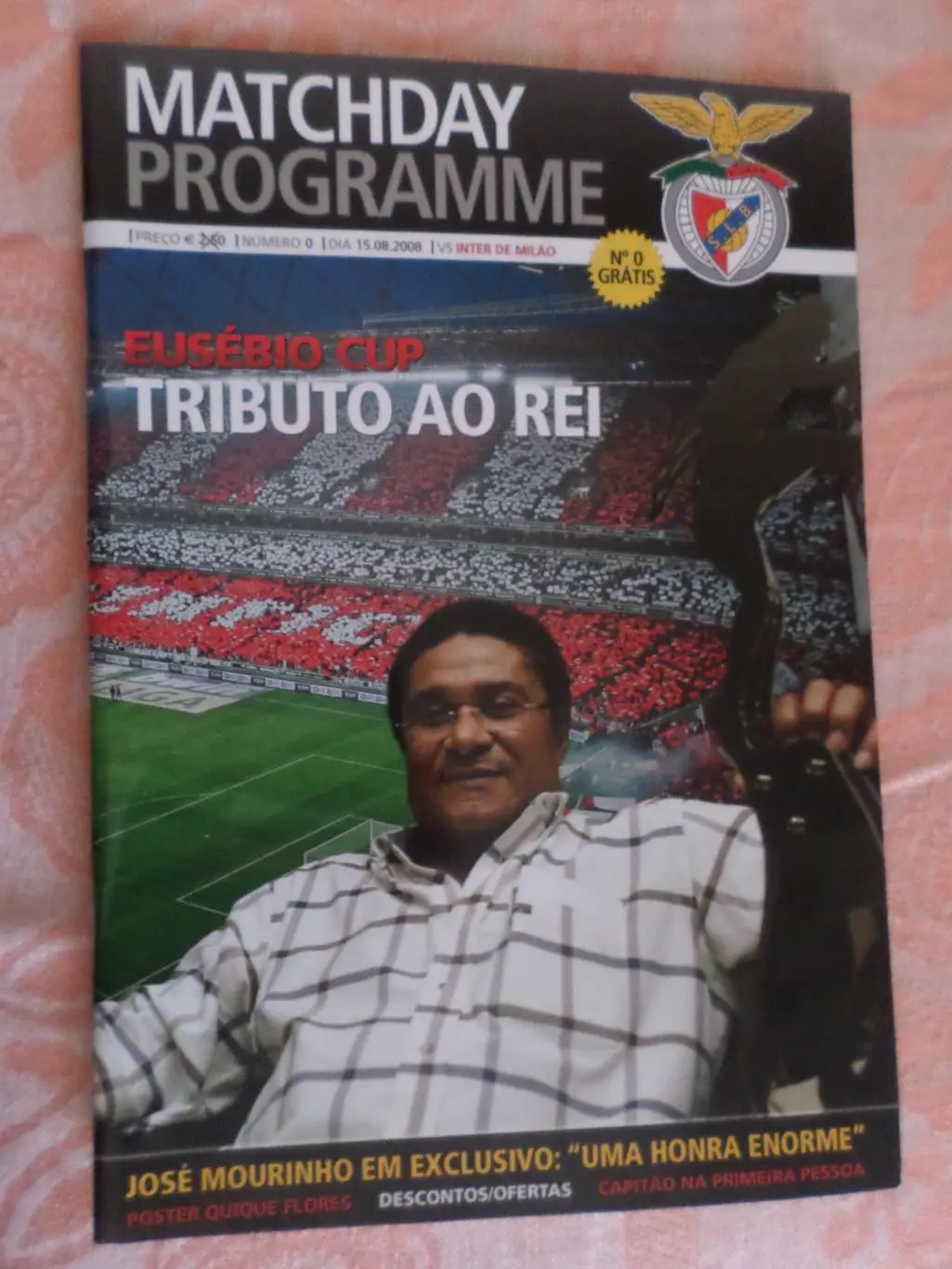 программа Бенфика Лиссабон - Интер Милан 2008 г кубок Эйсебио