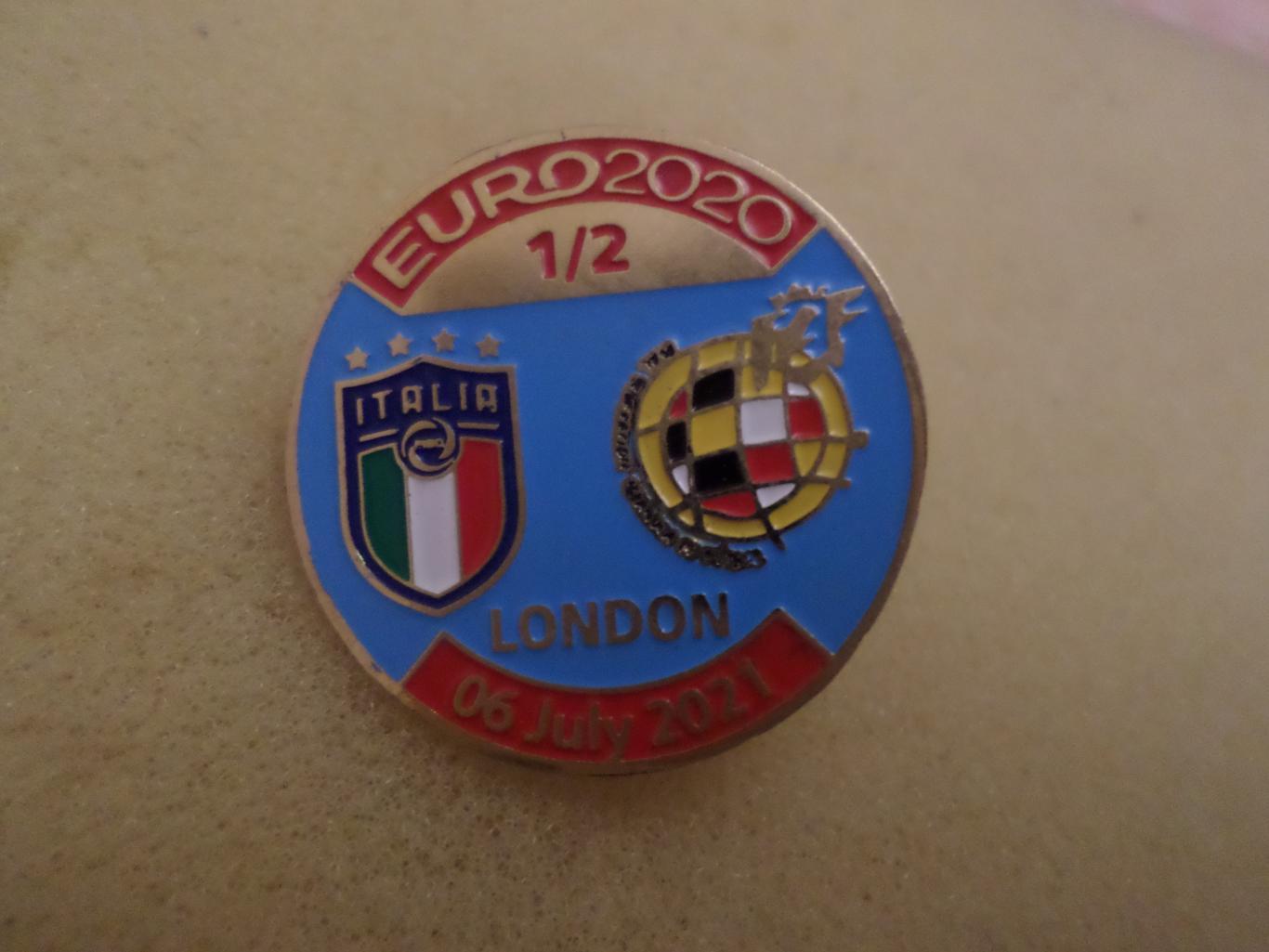 Значок ЕВРО-2020 Италия - Испания 6 июля 2021 г Лондон